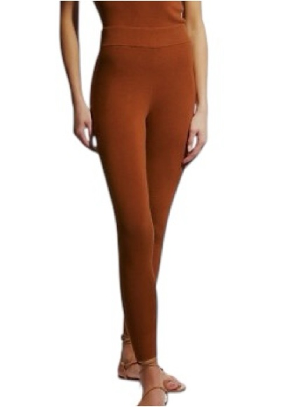 NWT - Toccin Rib Knit Wool Blend High Rise Leggings Ginger XS